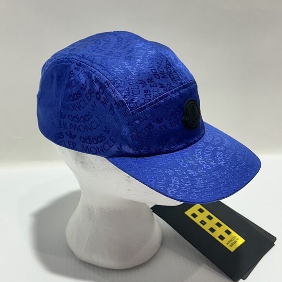Moncler X Adidas Originals Baseball Cap OS Blue Jacquard Strapback Hat NWT #SYFH - Picture 8 of 15
